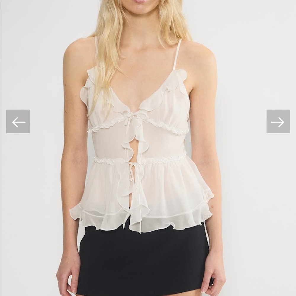 Wilfred White Ruffle Tank Top